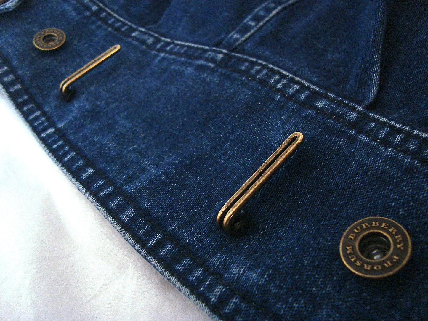 2011 Vintage Denim Military Jacket with Metal Details