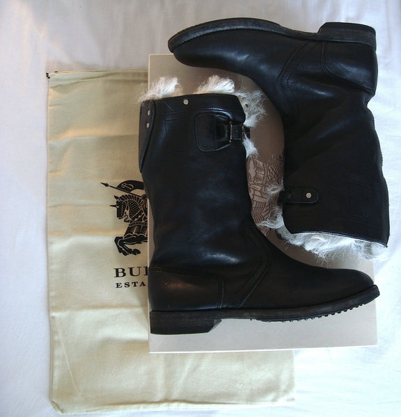 2010 Washed Leather 'Explorer' Boots with Sheep Fur Lining