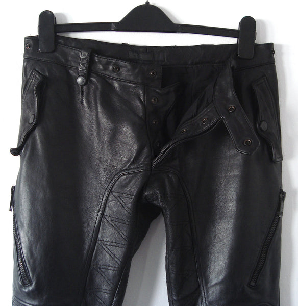 2011 Washed Leather Biker Trousers