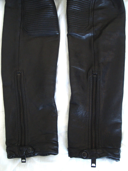 2011 Washed Leather Biker Trousers