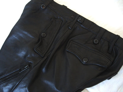 2011 Washed Leather Biker Trousers