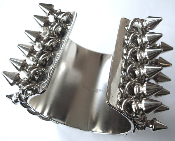 2011 Heavy Punk Bracelet with Spike Studs and Chains