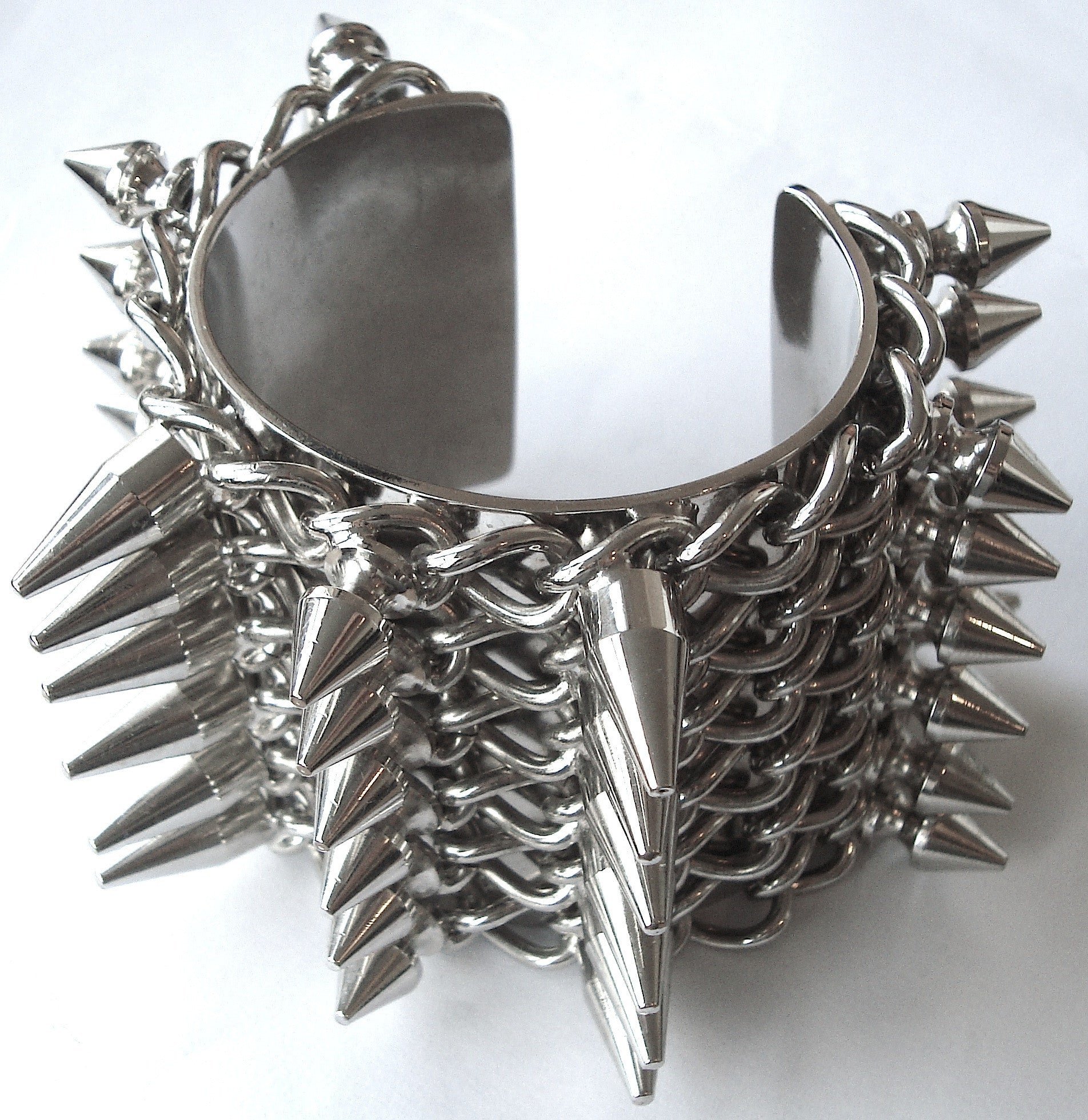 2011 Heavy Punk Bracelet with Spike Studs and Chains