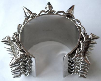 2011 Heavy Punk Bracelet with Spike Studs and Chains