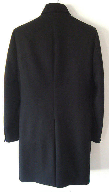 2002 Virgin Wool Coat with Leather-Trimmed Collar and Bondage Strap