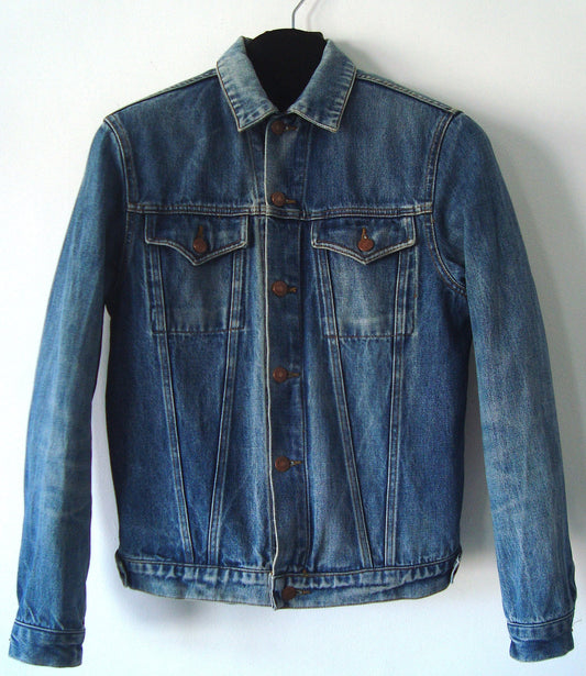 1997 Vintage Denim Initial 2-Pocket Jacket with Rubber Stripes