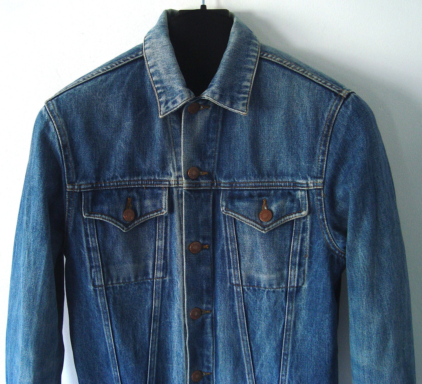 1997 Vintage Denim Initial 2-Pocket Jacket with Rubber Stripes