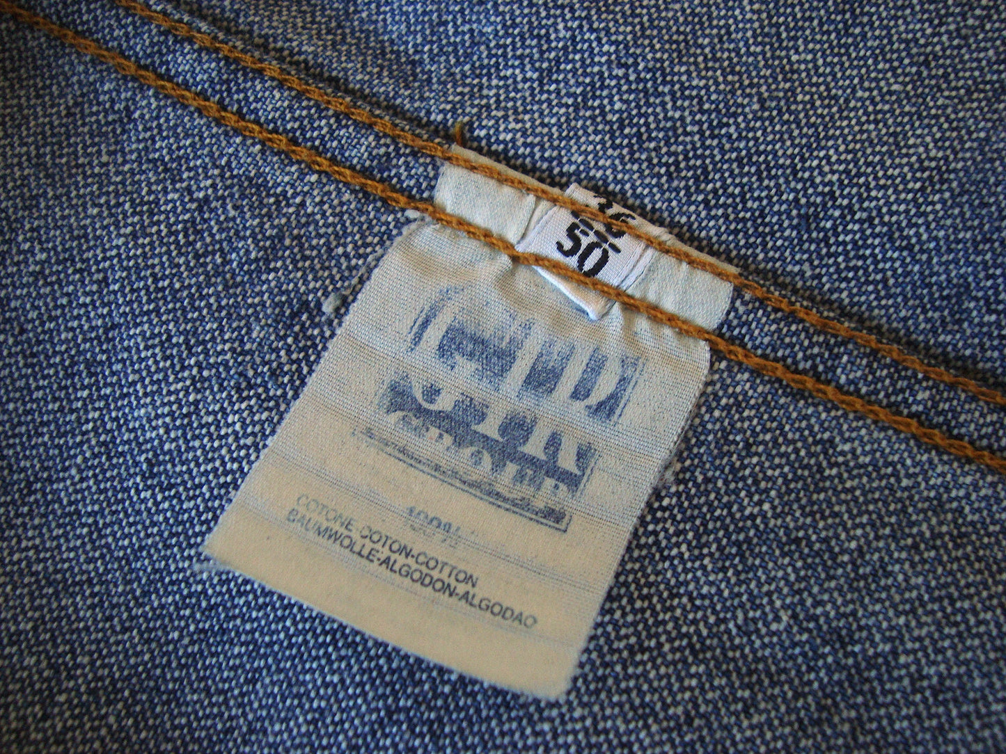 1997 Vintage Denim Initial 2-Pocket Jacket with Rubber Stripes