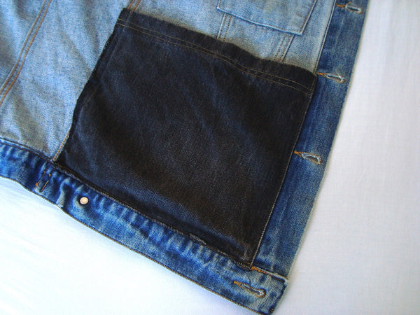 1997 Vintage Denim Initial 2-Pocket Jacket with Rubber Stripes
