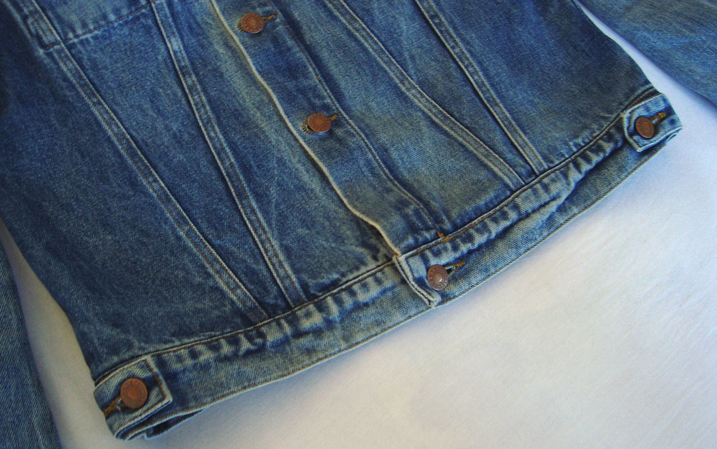 1997 Vintage Denim Initial 2-Pocket Jacket with Rubber Stripes