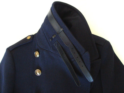 2010 Wool Felt Military Peacoat with Leather Trims