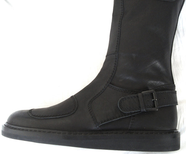 2011 Washed Calf Leather Biker Boots