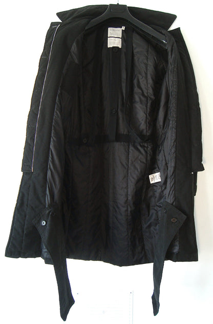 1999 Resinated Cotton Padded Biker Coat with Bondage Straps