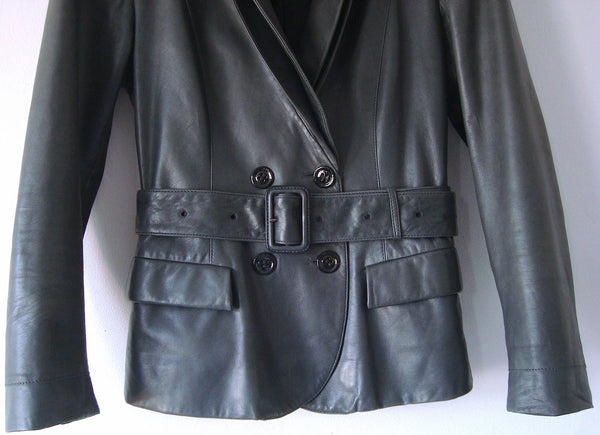 2009 Calf Leather Jacket with Architectural Lapels