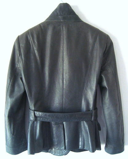 2009 Calf Leather Jacket with Architectural Lapels