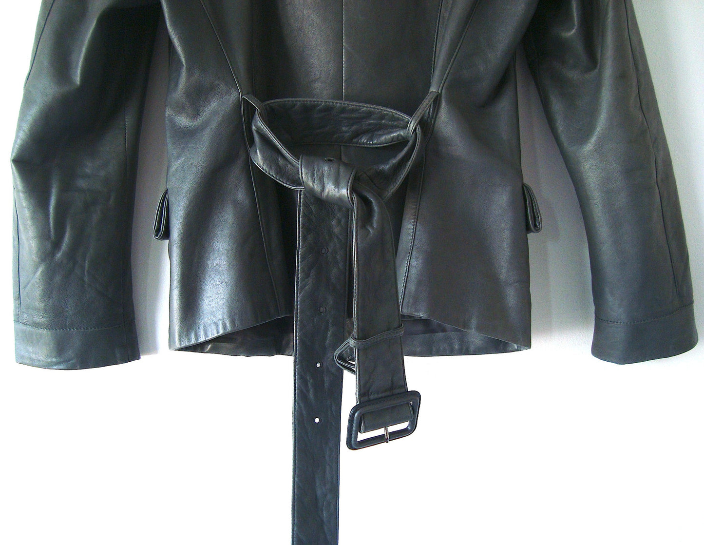 2009 Calf Leather Jacket with Architectural Lapels