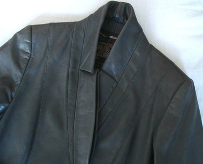 2009 Calf Leather Jacket with Architectural Lapels