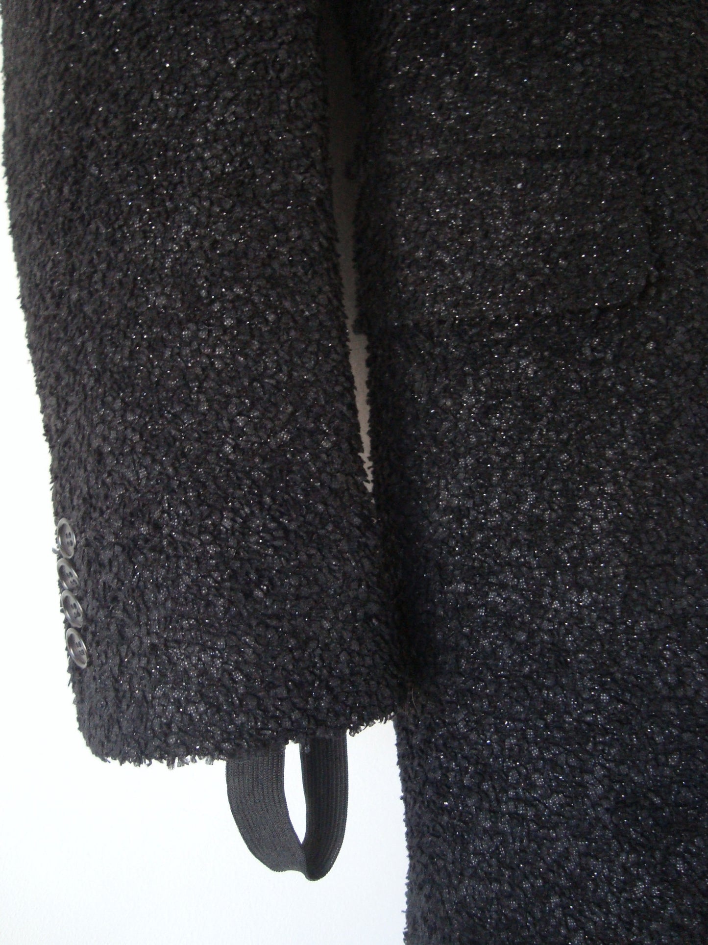 2003 Melted Wool Bouclé Chesterfield Coat with Bondage Cuff Straps