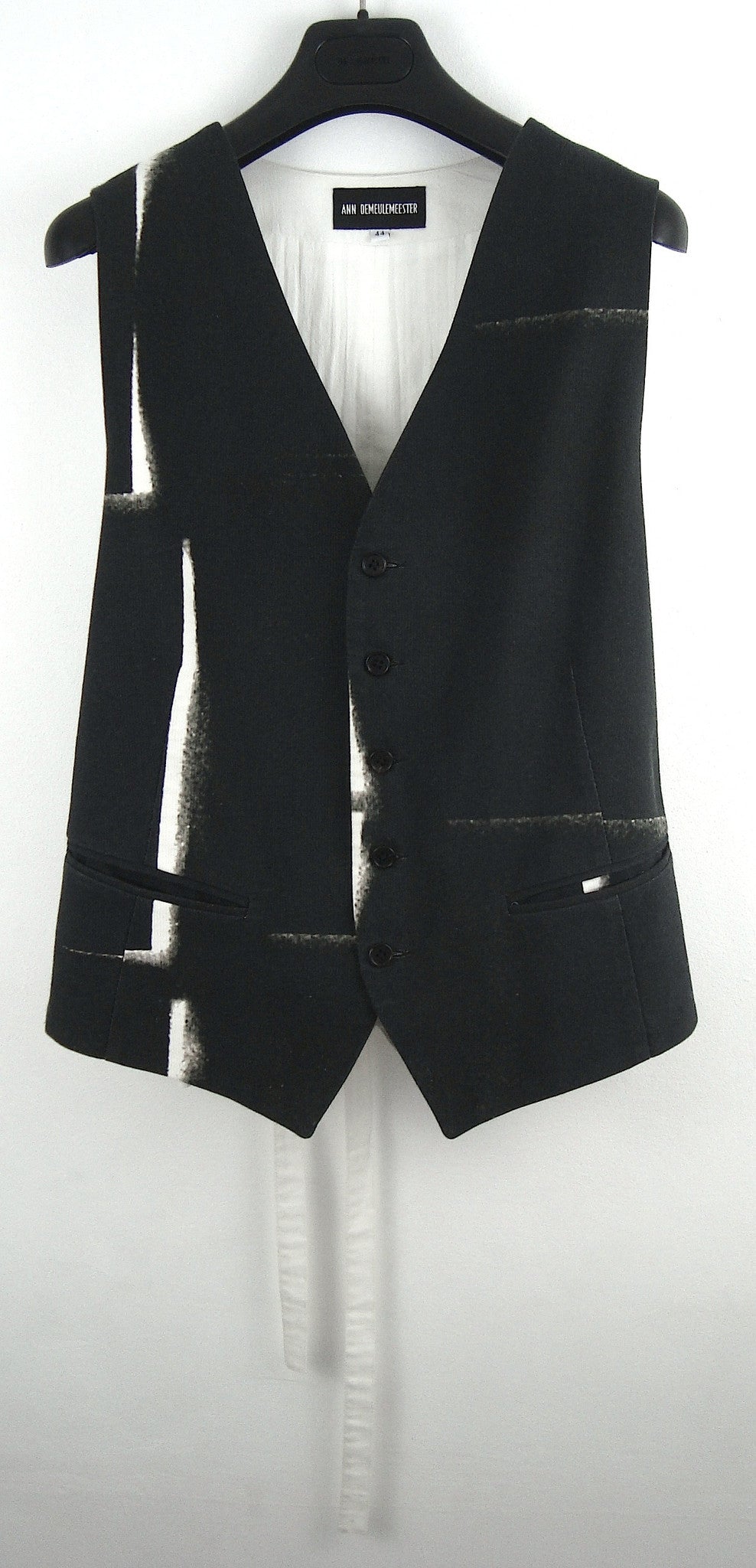 Ann Demeulemeester 2011 Textured Cotton Waistcoat with Open Door