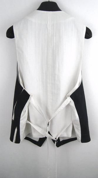 2011 Textured Cotton Waistcoat with Open Door Print