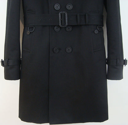 2013 Structured Cotton Trench Coat with Studded Leather Collar