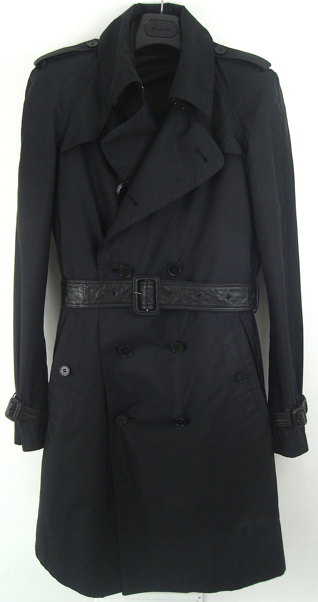 2008 Silk Gabardine Trench Coat with Leather details