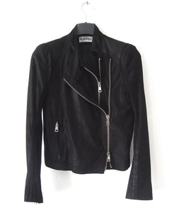 2012 Nubuck Leather 'Angelina' Biker Jacket with Double Zipper