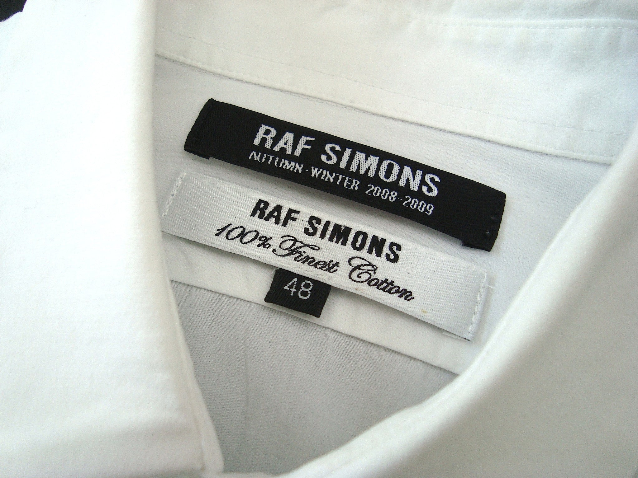 RAF RAF SIMONS◇2008SS シンプル ロングシャツ 白 サイズ44 SIMONS 