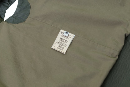 1999 Vintage Resinated Cotton High-Neck Bomber Jacket (Military Green)