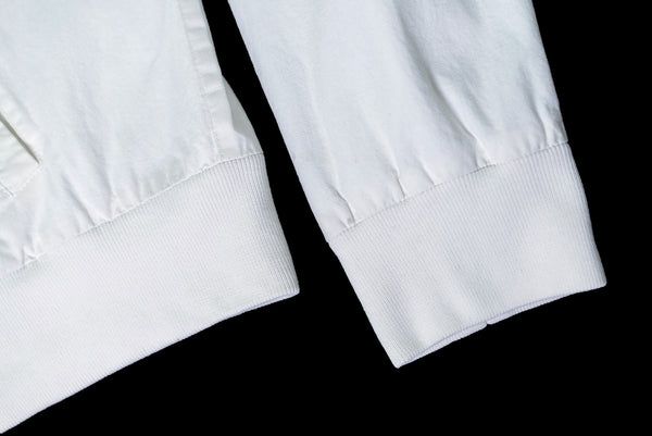 1999 Vintage Resinated Cotton High-Neck Bomber Jacket (Optic White)