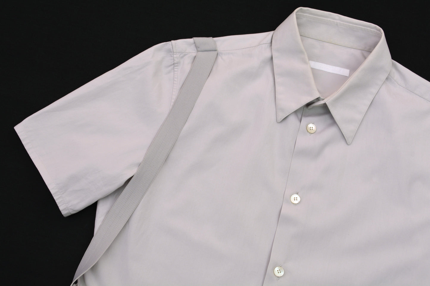 2004 Slim Short-Sleeve Shirt with Asymmetric Bondage Straps