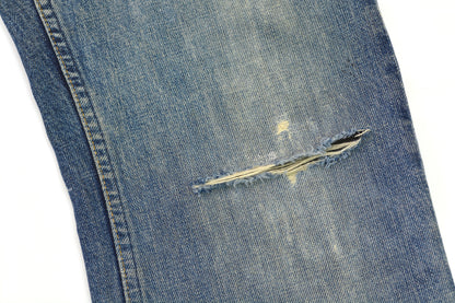 1998 Vintage Sanded Broken Denim Painter Jeans (Medium Wash)