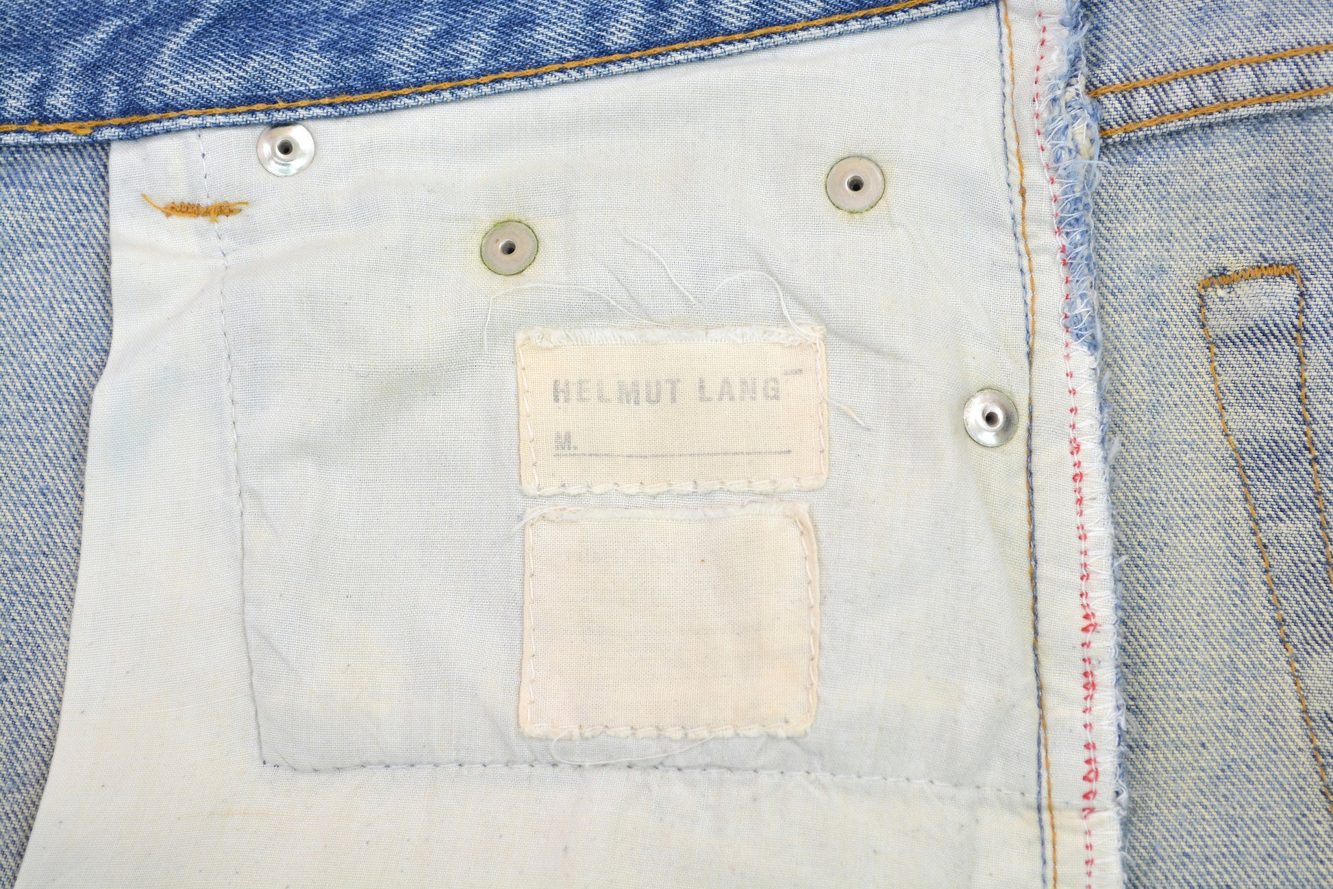 Helmut Lang 1999 Vintage Heavy Sanded Broken Denim Painter Helmut Lang 1999 Vintage Heavy Sanded Broken Denim Painter