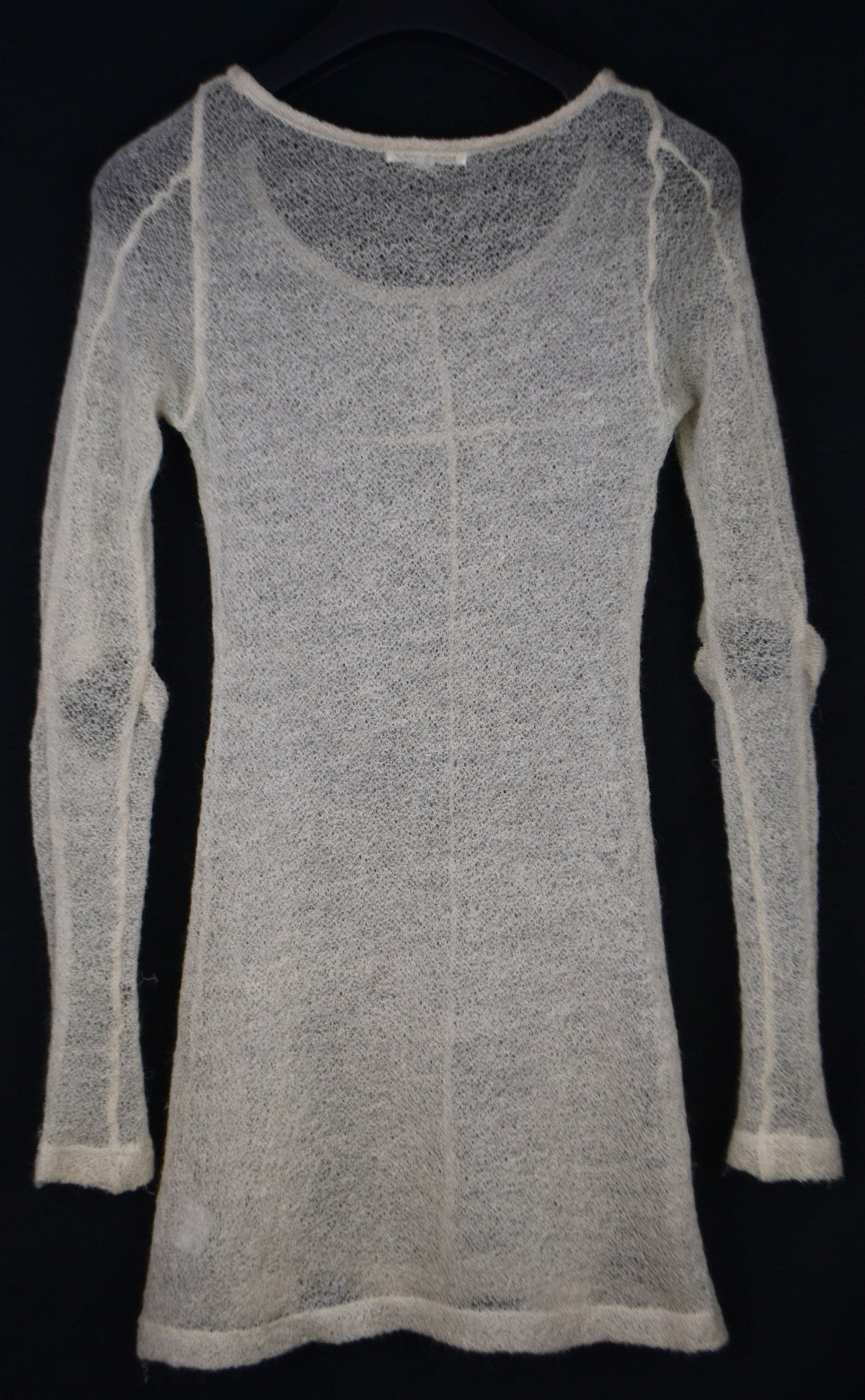 Helmut Lang 1993 Mohair Elongated Sweater with Slashed Helmut Lang 1993 Mohair Elongated Sweater with Slashed