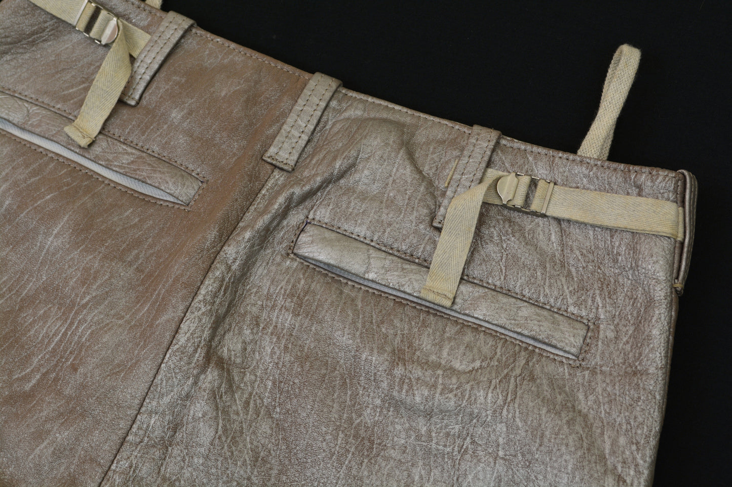 1999 Platinum-Printed Lamb Leather Biker Trousers