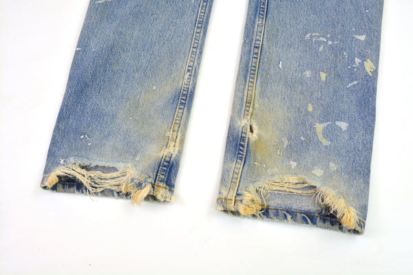 1999 Vintage Heavy Sanded Broken Denim Painter Jeans (Light Wash)