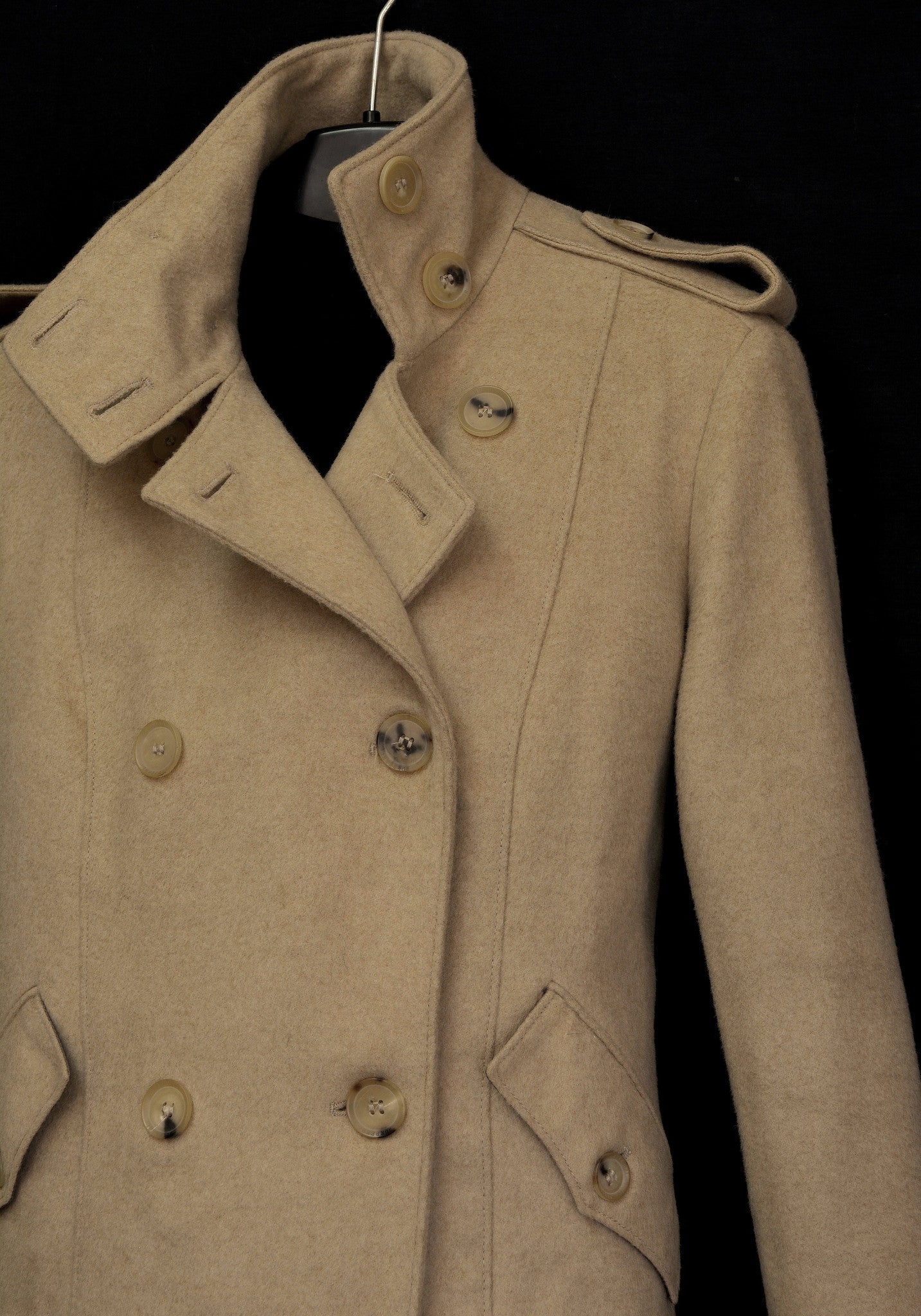 2003 Camel Wool Double-Breasted Military Jacket