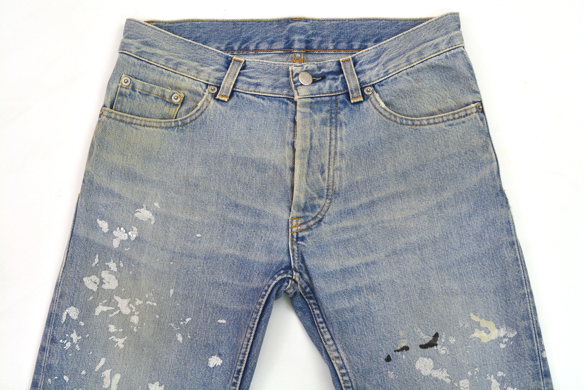 Helmut Lang 1999 Vintage Heavy Sanded Broken Denim Painter Helmut Lang 1999 Vintage Heavy Sanded Broken Denim Painter