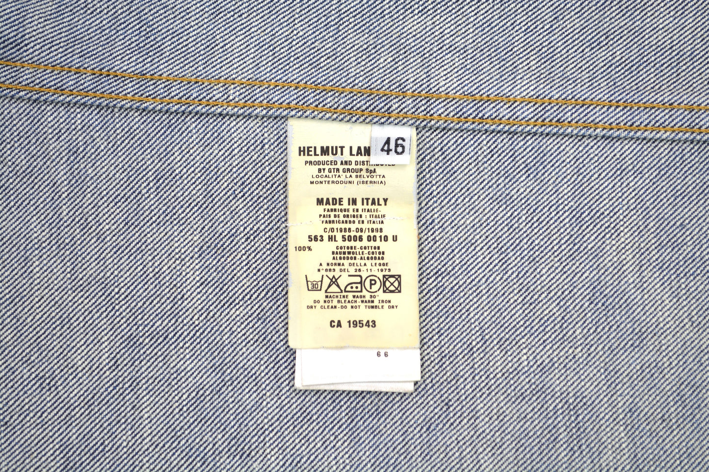 1998 Broken-In Raw Denim Lower 2-Pocket Jacket