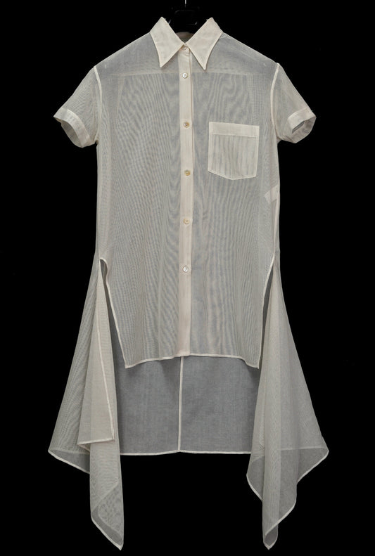 1993 Cotton Mesh Shirt with Extended Panels