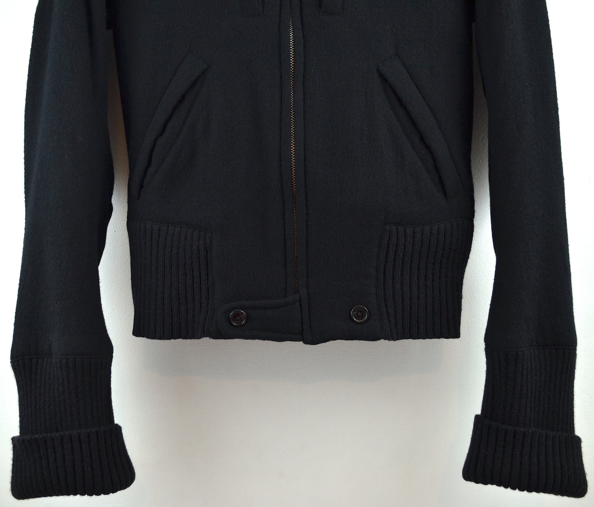 Ann Demeulemeester 2007 Virgin Wool Aviator Blouson with Ann Demeulemeester 2007 Virgin Wool Aviator Blouson with