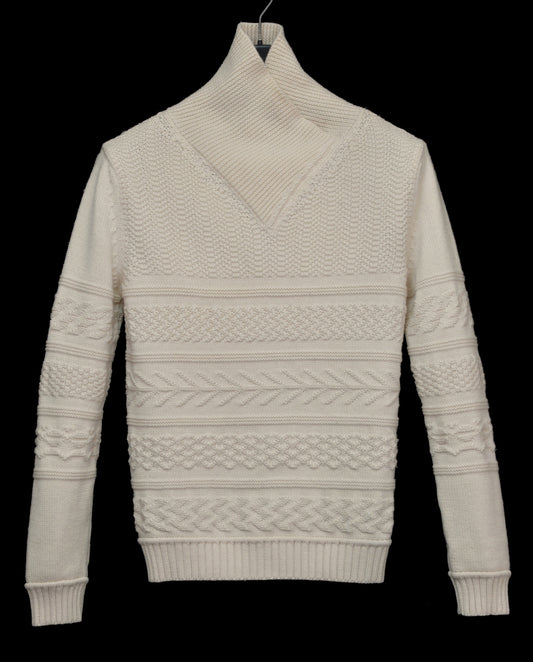 2006 Heavy Virgin Wool Futuristic Aran Sweater