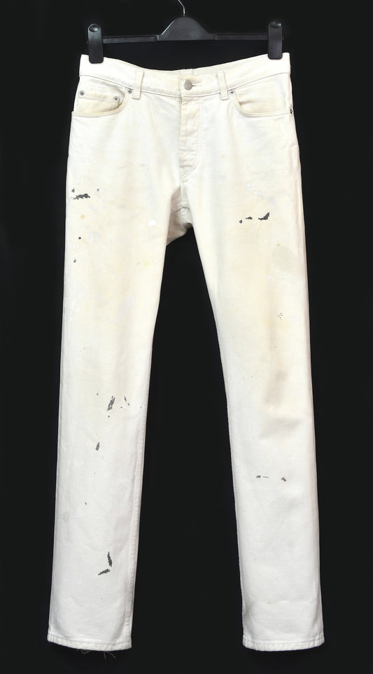 1997 White Vintage Stained Denim Painter Jeans