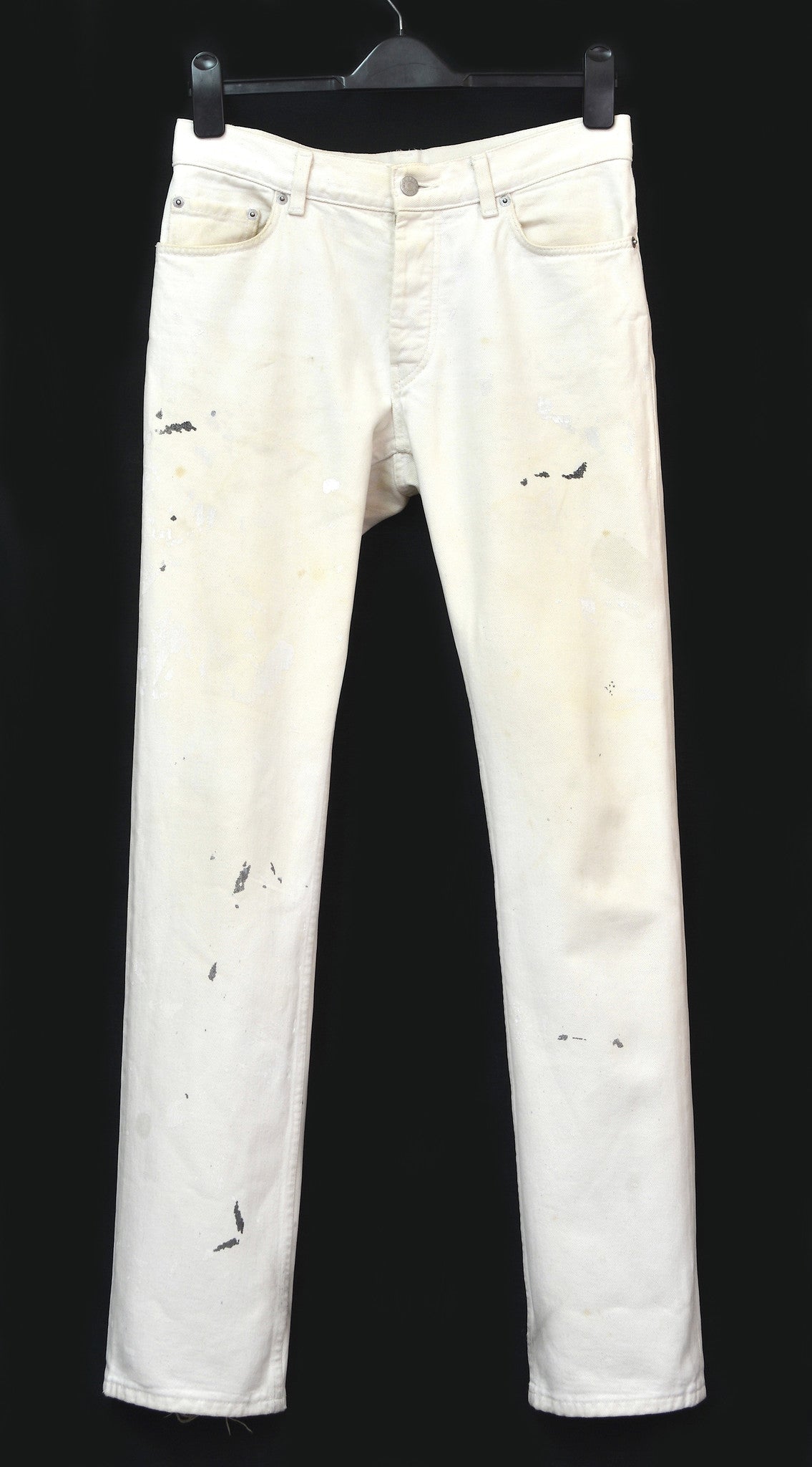 Helmut Lang 1997 White Vintage Stained Denim Painter Jeans – ENDYMA