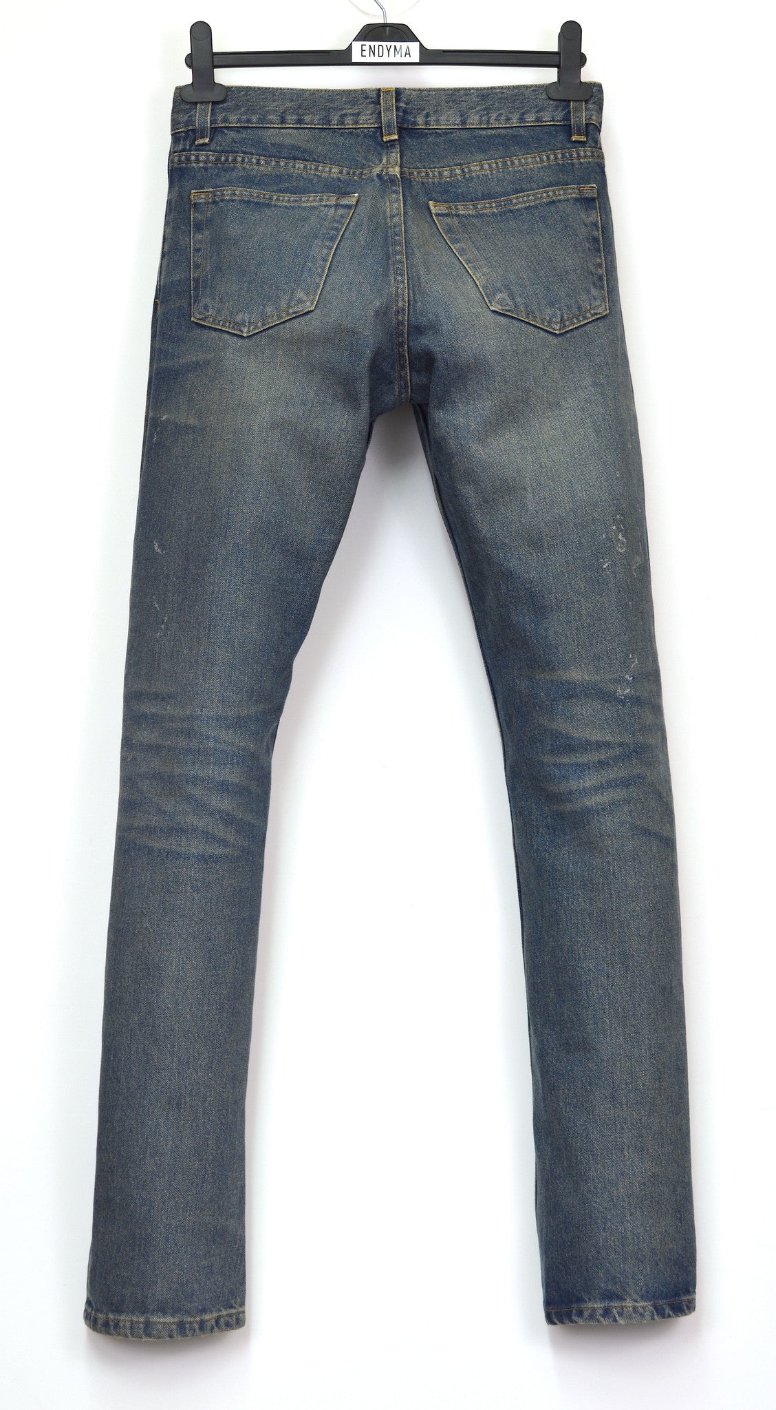 2000 Vintage Sanded Denim Painter Jeans (Dark Wash)