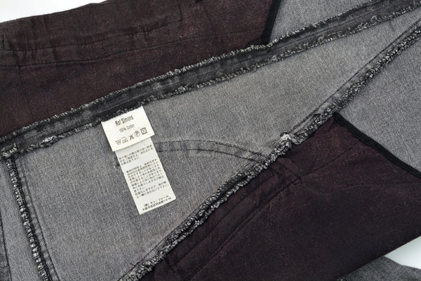 2005 Acid Washed Denim Asymmetric Spiral Jeans with Pocket Details