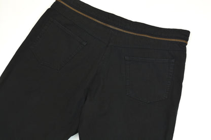 2002 Black Double Cotton Jeans with Deconstructed Zip Waistband