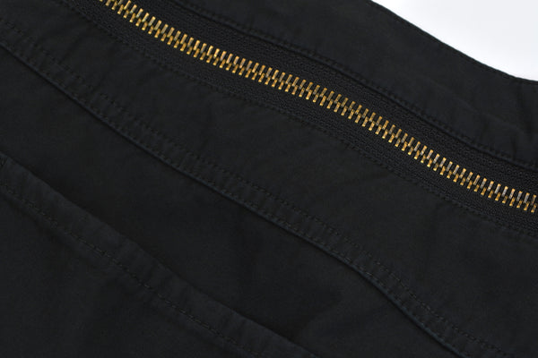 2002 Black Double Cotton Jeans with Deconstructed Zip Waistband