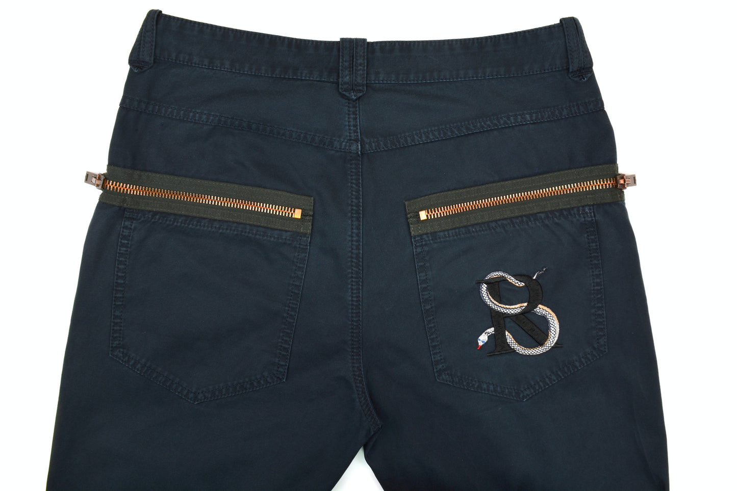 2010 Vintage Twill Workwear Trousers with Snake Embroidery