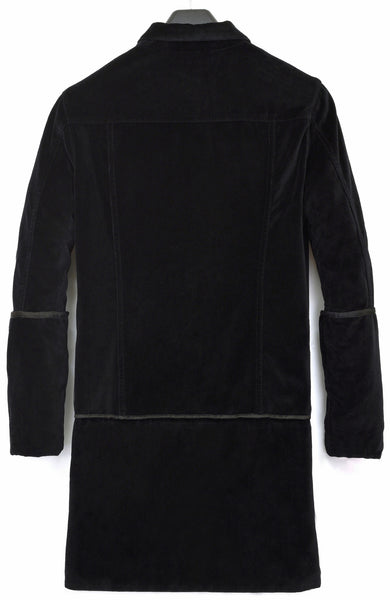 1997 Velvet Denim-Style Coat with Sateen Binding Details